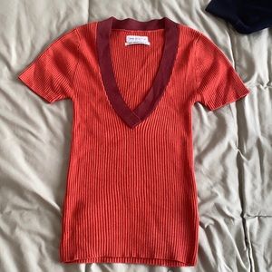 V-neck Knitted Top
